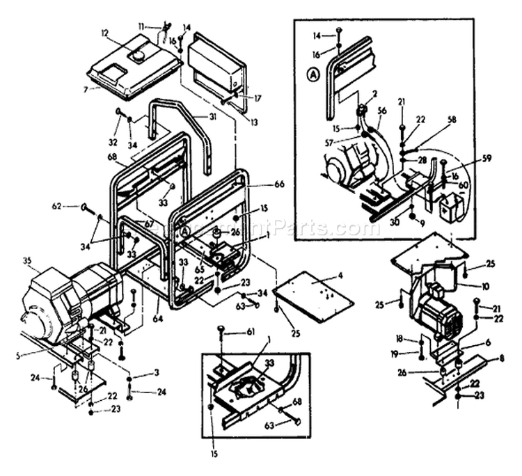 Page E Diagram and Parts List for 9374-1  Briggs and Stratton Generator